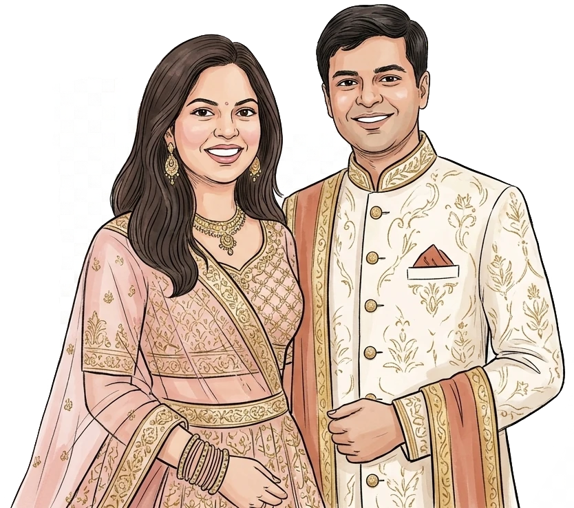 Illustration of Ishita and Shreyam