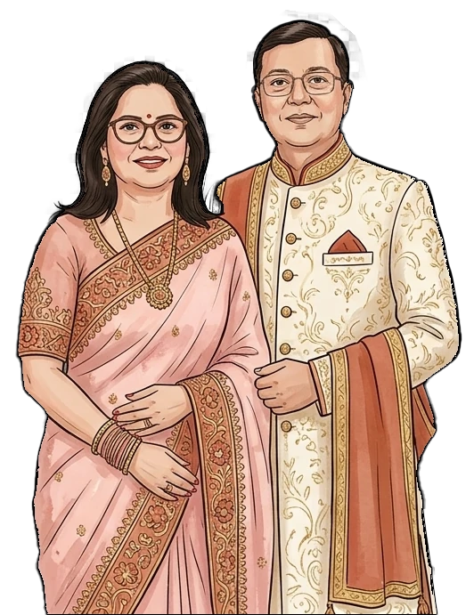 Illustration of Ishita's parents